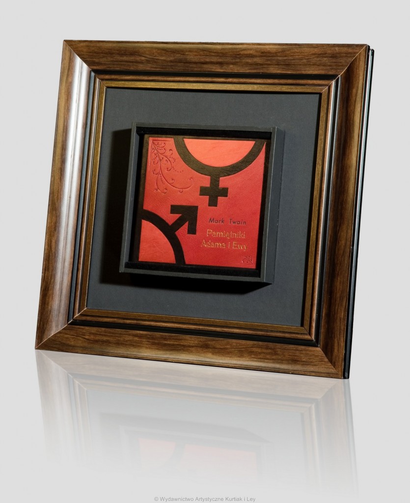 Pamiętniki Twain-Adam i Ewa `s, luxuary porządku, wyjątkowa książka wiążące skóry